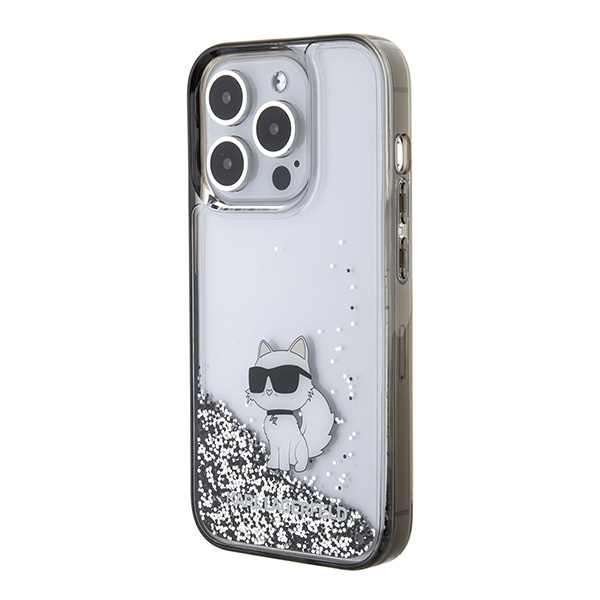 Etui Karl Lagerfeld KLHCP15XLKCNSK iPhone 15 Pro Max 6.7" transparent hardcase Liquid Glitter Choupette Case