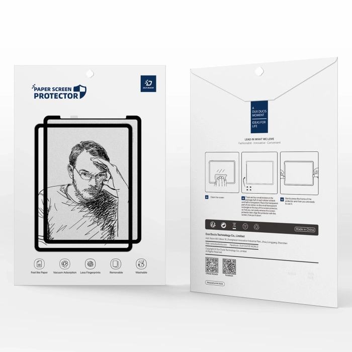Folia ochronna Dux Ducis Naad Paperlike matowa na iPad Air 13" (2024/2025) - z czarną ramką