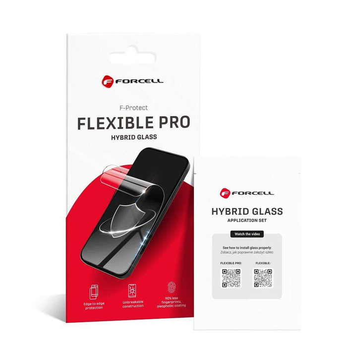 Szkło hybrydowe do Samsung S25 ULTRA Forcell Flexible 5D czarne (Hot Bending) - działający czytnik
