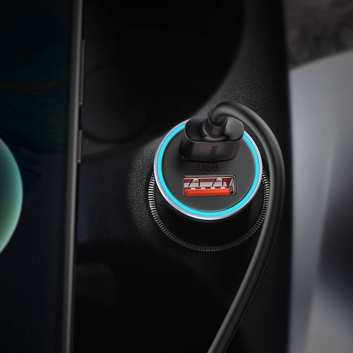 [PO ZWROCIE] Baseus Golden Contactor Pro szybka ładowarka samochodowa 2x USB 40 W Quick Charge SCP FCP AFC + kabel USB - USB Typ C szary (TZCCJD-A0G)