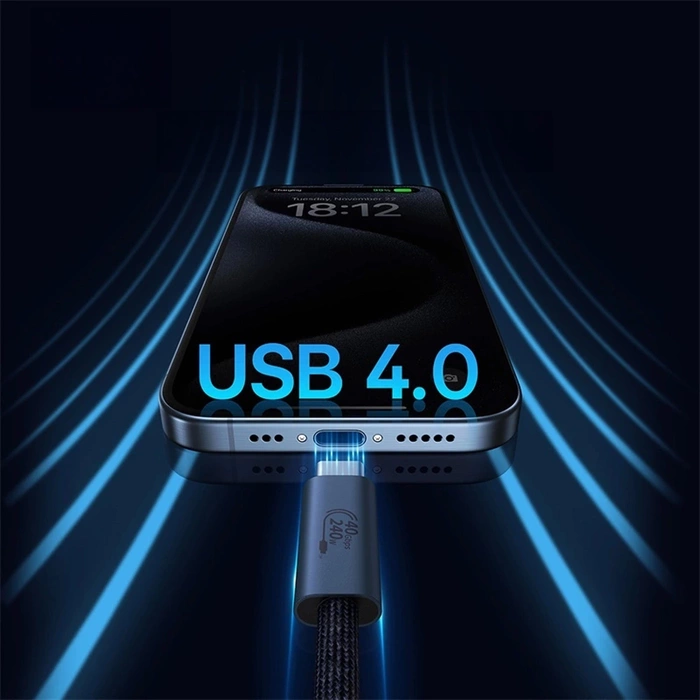 Kabel Baseus CB000068 USB-C - USB-C 240W PD 8K 60Hz 1m - czarny