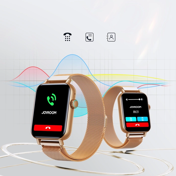 Smartwatch Joyroom JR-FT5 IP68 z funkcją odbierania połączeń - złoty