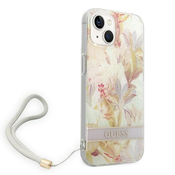 Etui GUESS Apple iPhone 14 Plus Flower Strap Fioletowy Hardcase