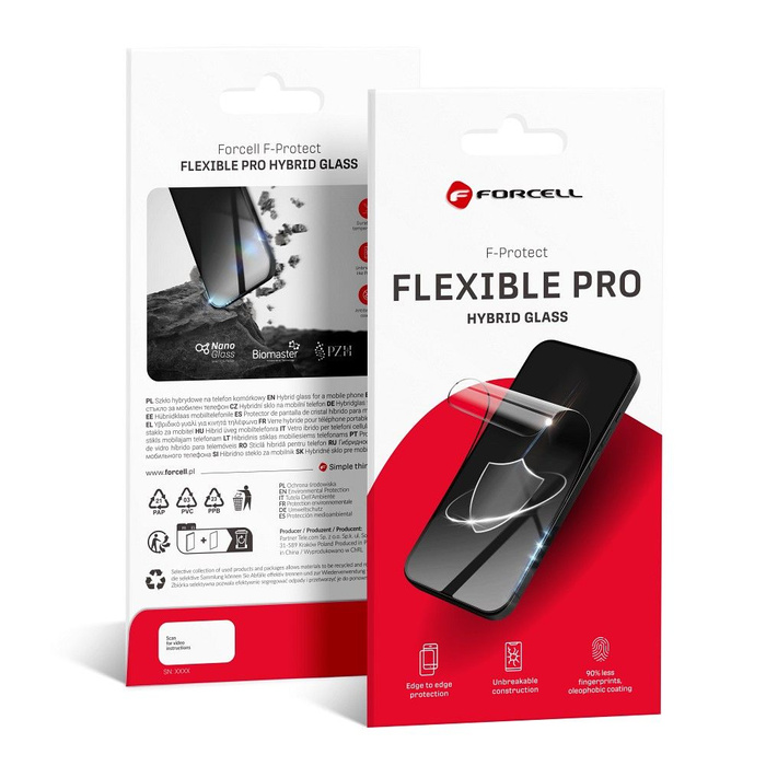 Szkło hybrydowe do iPhone 15 PRO Forcell Flexible 5D czarne