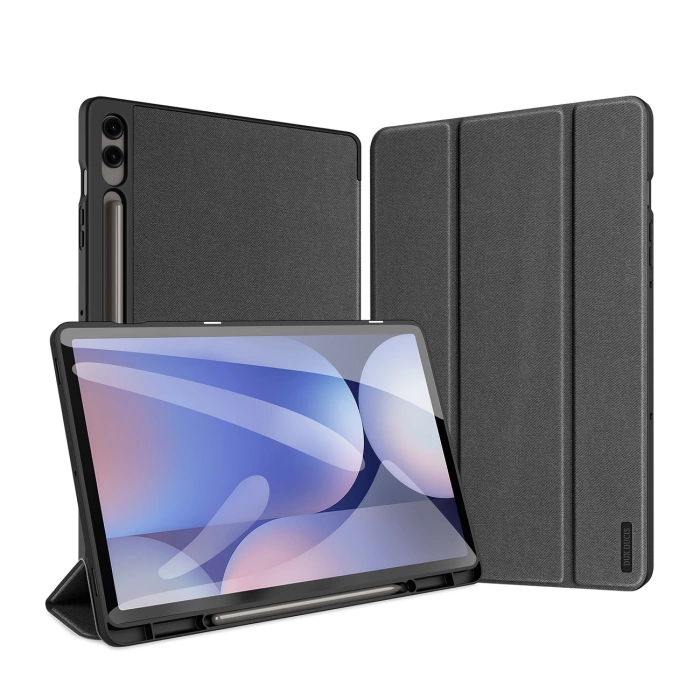 Etui z ekoskóry Dux Ducis Domo z podstawką do Samsung Tab S10+ / S9+ / S9 FE+ - czarne