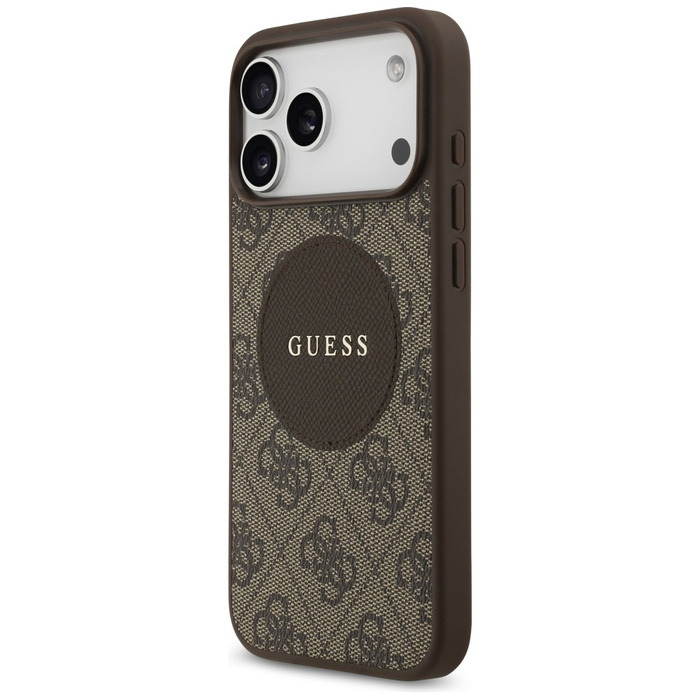 Etui Guess 4G Circle Classic Logo        MagSafe do iPhone 17 Pro Max brązowy