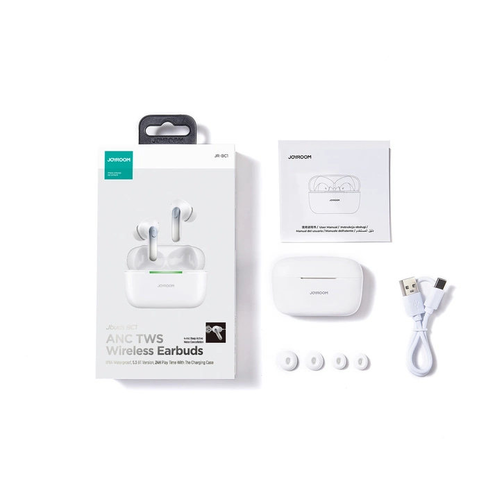 Bezprzewodowe słuchawki douszne Joyroom Jbuds (JR-BC1) - białe