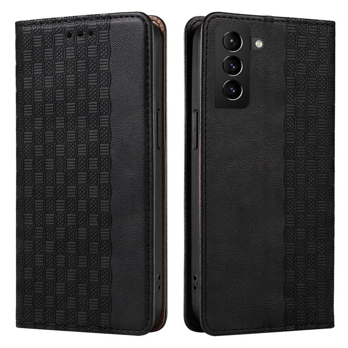 Magnet Strap Case etui do Samsung Galaxy S22+ (S22 Plus) pokrowiec portfel + mini smycz zawieszka czarny