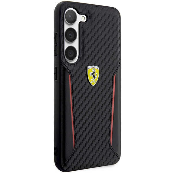 Etui Ferrari FEHCS23MNPYK S23 Plus S916 czarny/black hardcase Carbon Contrast Edges