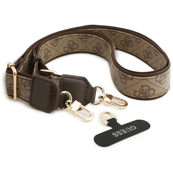 Etui Guess 4G Strass Logo & Big Strap    Metal Buttons MagSafe do iPhone 17 Pro brązowy