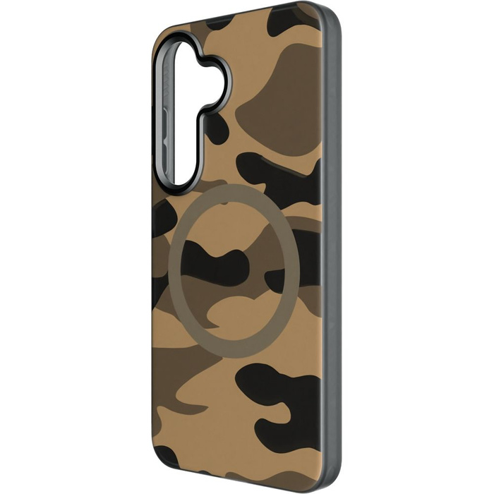 Etui na Samsung S25 Forcell F-Protect Levels Dual Layer 4D technology zgodny z MagSafe Military Drop-Test desert camo