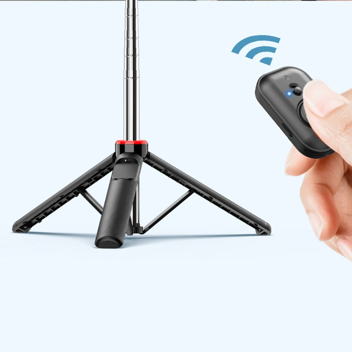 Selfie stick teleskopowy Statyw Wozinsky 1.3m z uchwytem na telefon Czarny