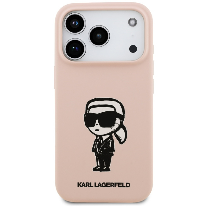 Etui Karl Lagerfeld Silicone Karl Sketch & Logo MagSafe do iPhone 17 Pro Max różowy