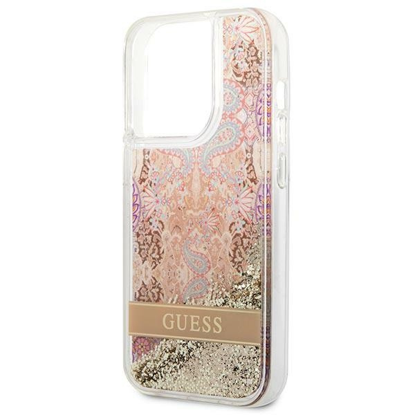 Etui GUESS Apple iPhone 14 Pro Max Paisley Liquid Glitter Złoty Hardcase