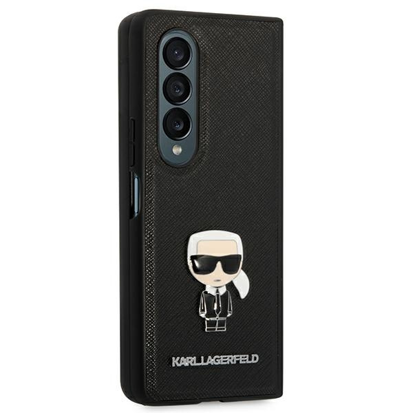 Etui KARL LAGERFELD Samsung Galaxy Z Fold 4 Book Saffiano Ikonik Metal Czarny Case