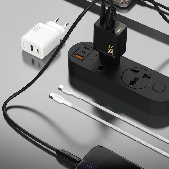Ładowarka sieciowa Dudao A27TCEU PD 30W GaN USB-A USB-C z kablem USB-C - czarna