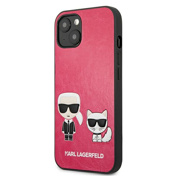 Etui KARL LAGERFELD Apple iPhone 13 Mini Ikonik Karl & Choupette Fuksja Hardcase