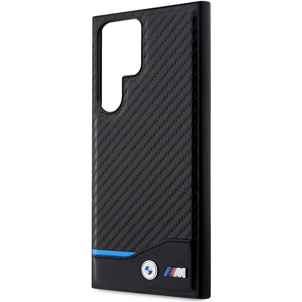Etui BMW BMHCS23L22NBCK S23 Ultra S918 czarny/black Leather Carbon Case