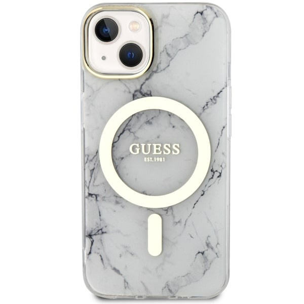 Etui Guess GUHMP14SPCUMAH iPhone 14 6.1" biały/white hardcase Marble MagSafe Case