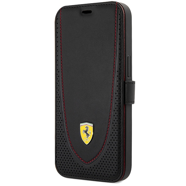 Etui Ferrari Feflbkp13lrgok iPhone 13 Pro 6.1" Czarny/black Book Leather Curved Line Case