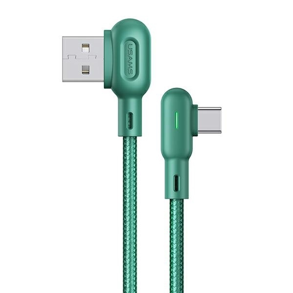 Kabel Kątowy USAMS USB-A USB-C U57 1,2m 2A Zielony