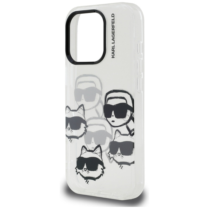 Etui Karl Lagerfeld IML Multi K&C Head   Pattern do iPhone 16 Pro przezroczysty
