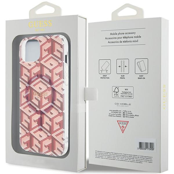 Etui Guess GUHMP15SHGCUSTGP iPhone 15 / 14 / 13 6.1" różowy/pink hardcase IML GCube MagSafe Case