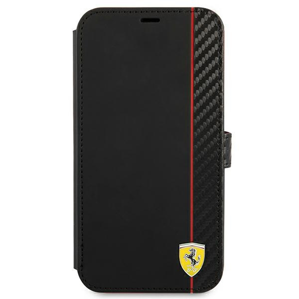 Etui FERRARI Apple iPhone 13 Mini Book On Track Carbon Stripe Czarny Case