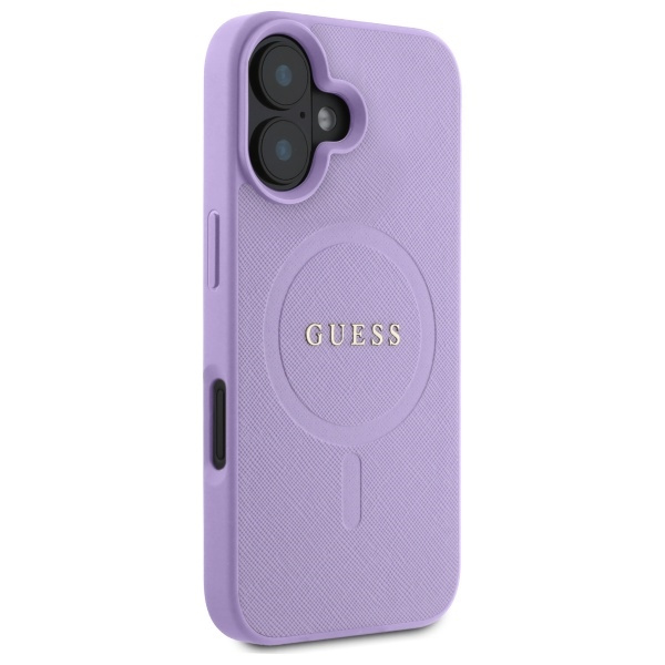 Etui Guess iPhone 16 16 6.1" fioletowy/purple hardcase Saffiano MagSafe