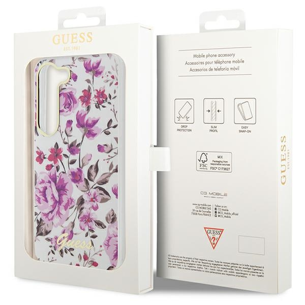 Etui Guess GUHCS23MHCFWST S23 Plus S916 biały/white hardcase Flower Collection Case