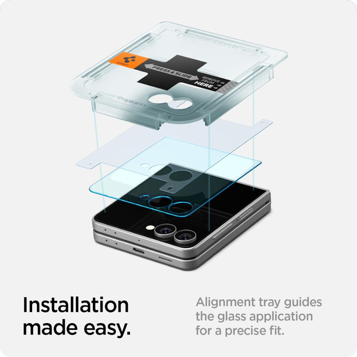 SZKŁO HARTOWANE SPIGEN SAMSUNG GALAXY Z FLIP 7 GLAS.TR ”EZ FIT” HD 2-PACK CLEAR