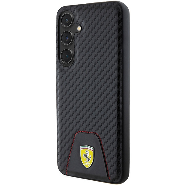 Etui FerrariFEHCS24MN3PUK Samsung Galaxy S24+ S926 czarny/black hardcase Carbon Stitched Bottom Case