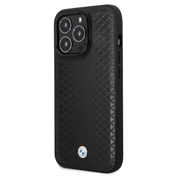 Etui BMW BMHCP14L22RFGK iPhone 14 Pro 6.1" czarny/black Leather Diamond Pattern Case