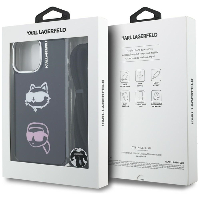 Etui Karl Lagerfeld IML Crossbody        Karl&Choupette Head do iPhone 16 Pro czarny
