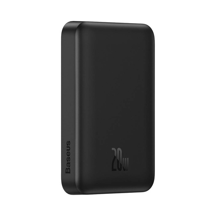 Baseus Magnetic Mini powerbank z ładowaniem indukcyjnym MagSafe 15W / szybkie ładowanie PD QC 20W 10000mAh czarny (Overseas Edition) z Kablem USB-C 0.5m Czarny