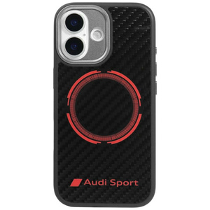 Etui Audi RSQ Carbon Fiber Sport Red     Circle MagSafe do iPhone 17 czarny