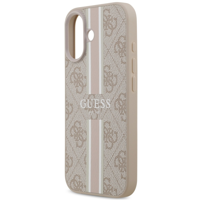 Etui Guess 4G Printed Stripes MagSafe do iPhone 17 różowy