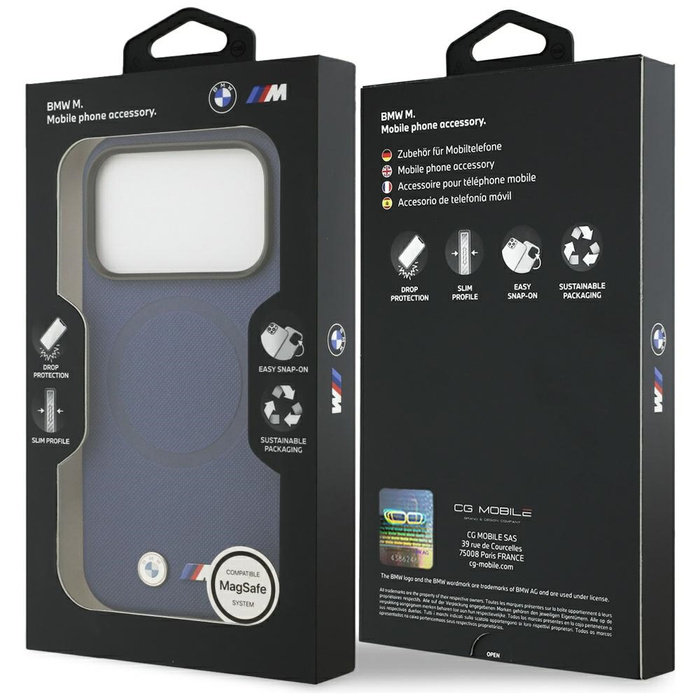 Etui BMW M FW Metal Logo MagSafe do      iPhone 17 Pro Max granatowy