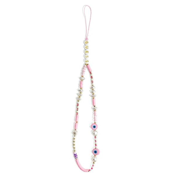 Zawieszka GUESS Phone Strap Beads Shell Różowy