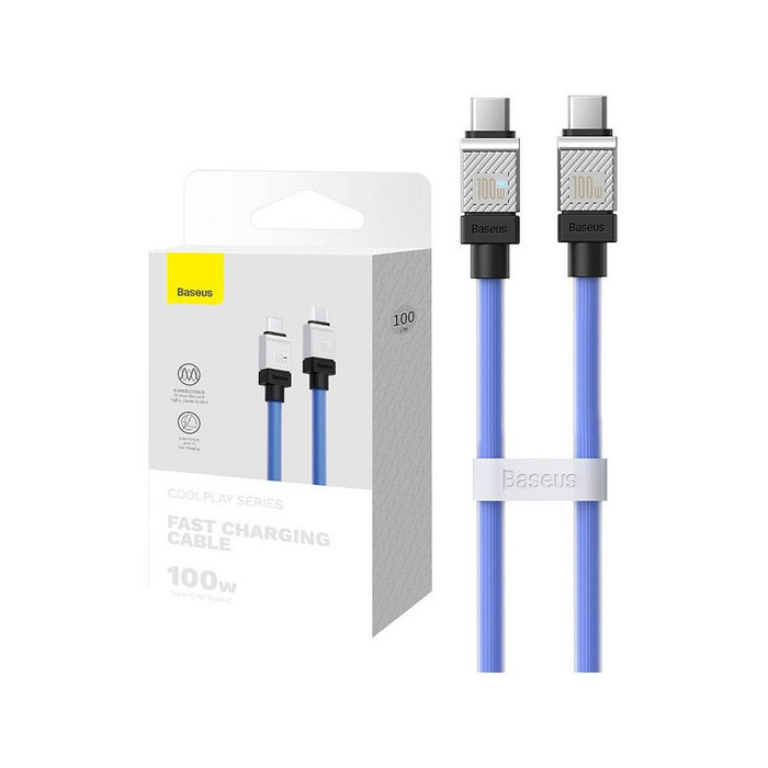 BASEUS kabel Typ C do Typ C CoolPlay Power Delivery 100W 1m niebieski CAKW000203