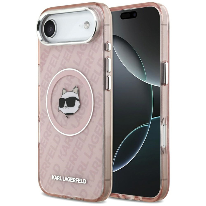 Etui Karl Lagerfeld IML Choupette Head   Logo MagSafe do iPhone 17 Air różowy