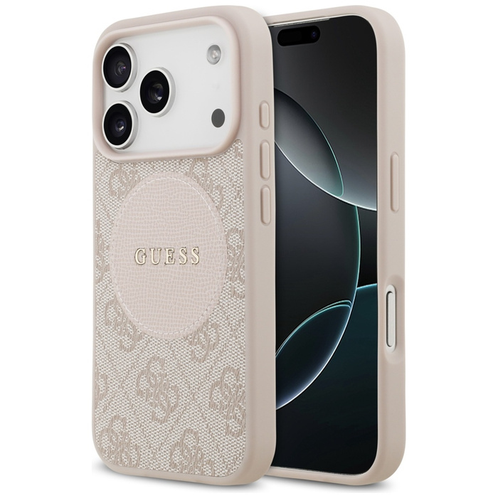Etui Guess 4G Circle Classic Logo        MagSafe do iPhone 17 Pro różowy