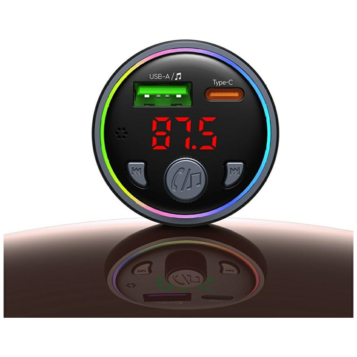 Ładowarka samochodowa USAMS CC328 30W    1xUSB-A 1xUSB-C Bluetooth FM tarnish