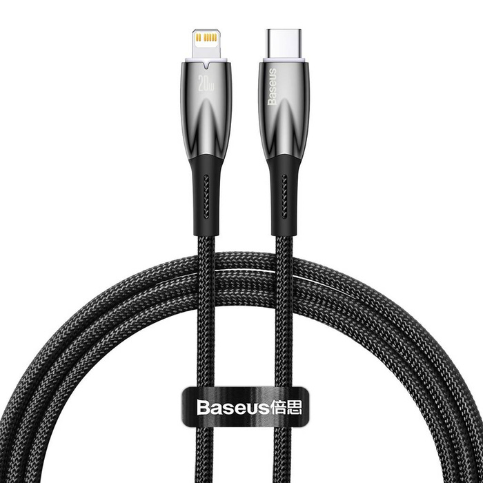 Baseus Glimmer Series kabel z szybkim ładowaniem USB - Lightning 480Mb/s PD 20W 1m czarny
