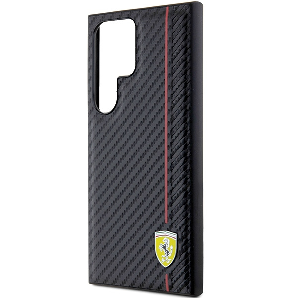 Etui Ferrari FEHCS24LN3DUR Samsung Galaxy S24 Ultra S928 czarny/black hardcase Carbon Printed Line Case