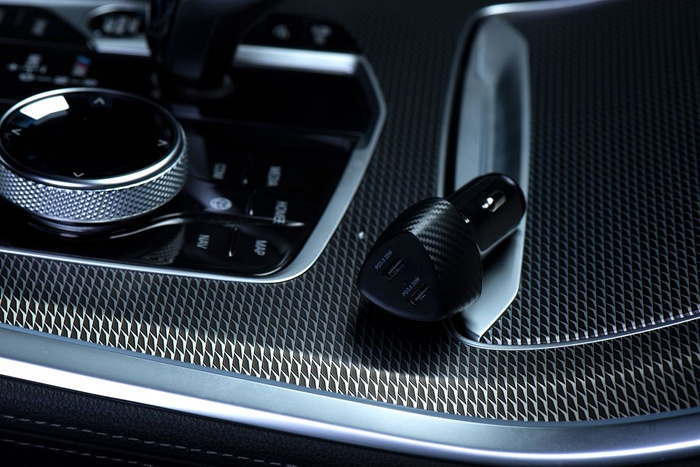 FORCELL F-ENERGY Carbon CC50-2C ładowarka samochodowa 2 x Typ C PD 3A 40W czarna