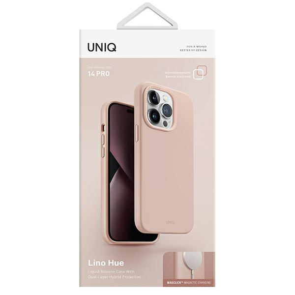 UNIQ etui Lino Hue iPhone 14 Pro 6,1" Magclick Charging rózowy/blush pink