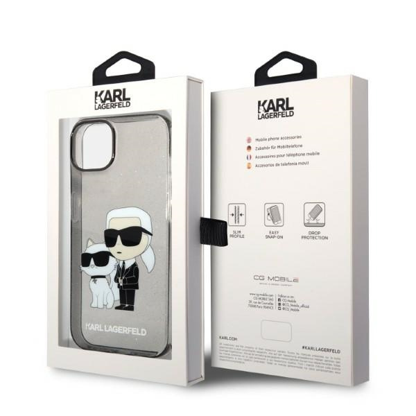 Etui KARL LAGERFELD Apple iPhone 14 Plus IML GLIT NFT Karl&Choupette Czarny Hardcase