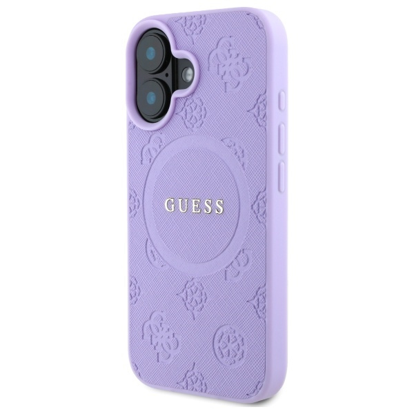 Etui Guess iPhone 16 6,1" fioletowy/purple HC MagSafe Safiano Peony Classic Logo