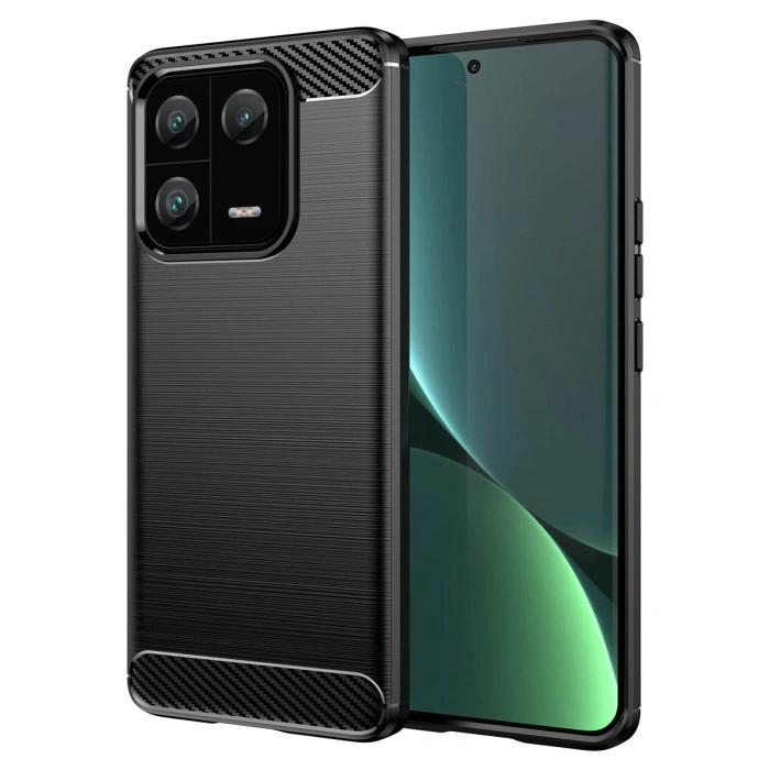 Carbon Case etui do Xiaomi 13 Pro elastyczny silikonowy karbonowy pokrowiec czarne
